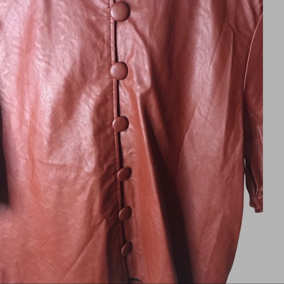 NEW LEATHER TOP WHO WHAT WEAR IN MARRÓN COLOR - Picture 3 of 9